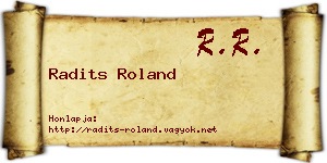 Radits Roland névjegykártya